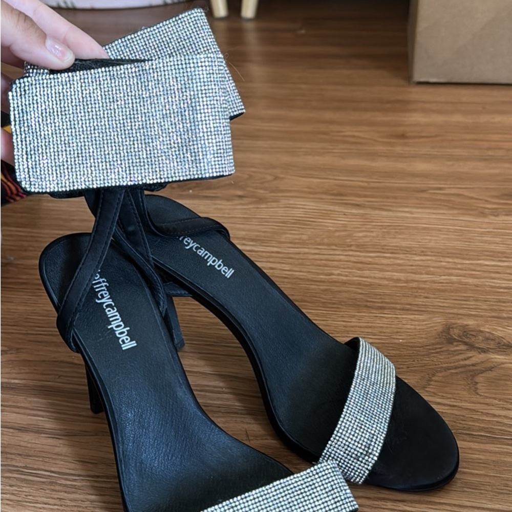 Jeffrey Campbell Black Heels with Silver Accents NEVER WORN